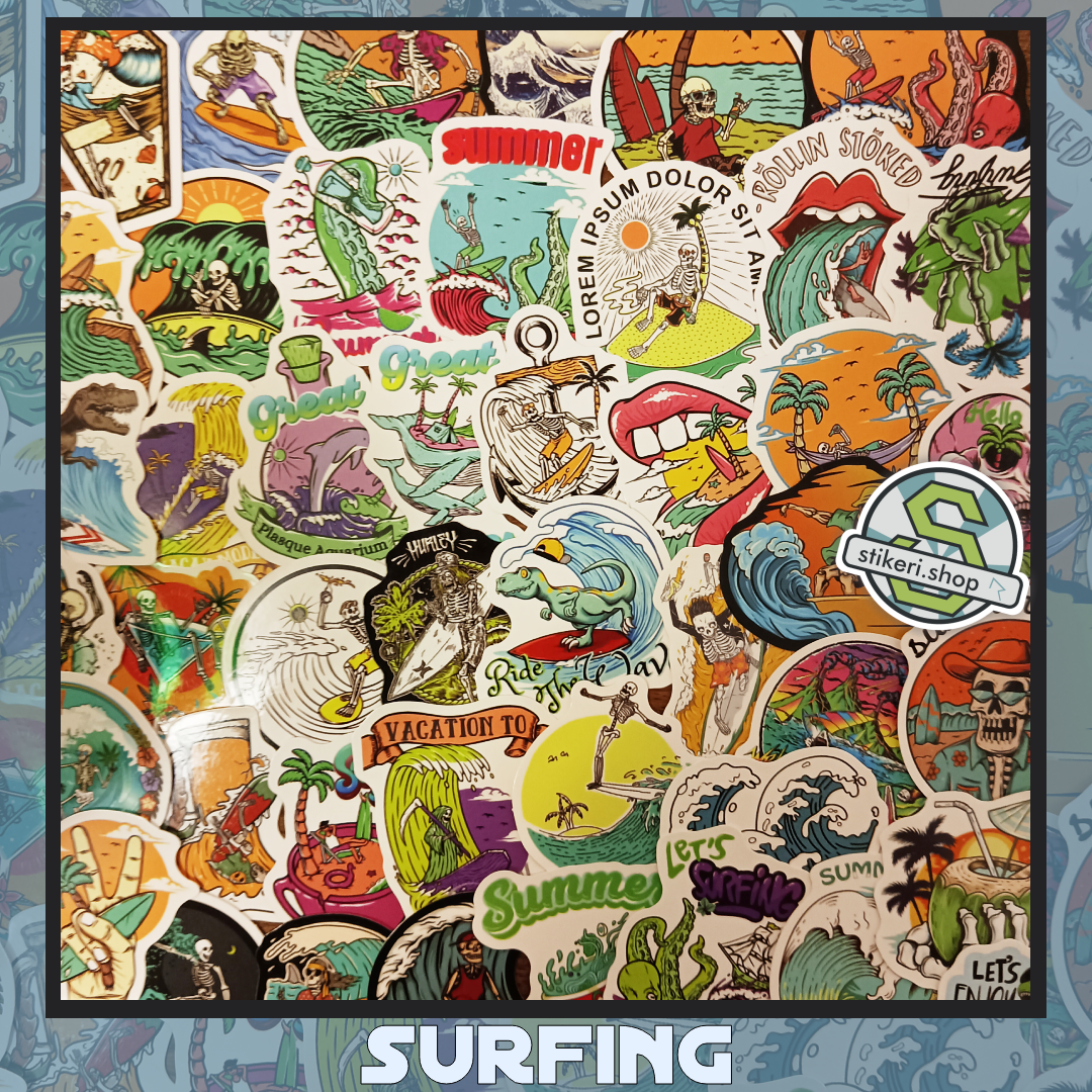 Surfing Summer Stikeri