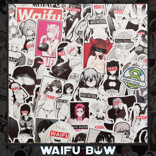 Waifu B&W Stikeri