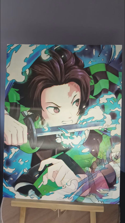 Tanjiro & Giyo 3D Poster