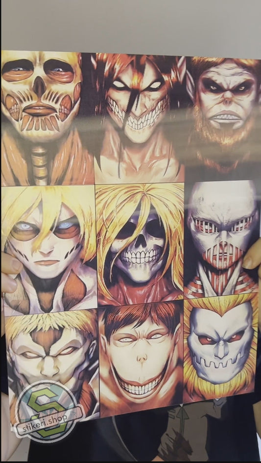 ATTACK ON TITAN TITANI 3D Poster